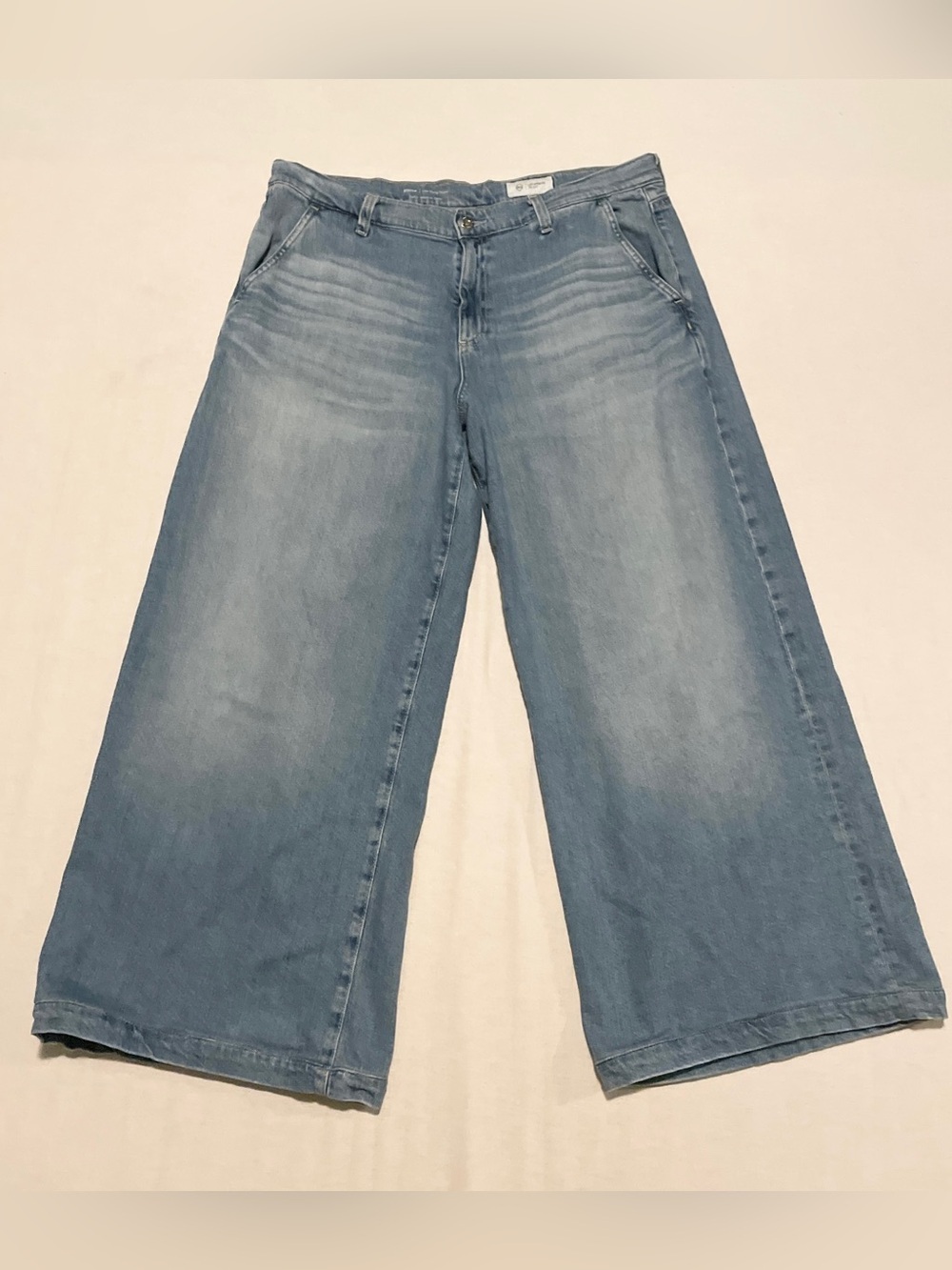 AG Jeans Stella Low Slung Palazzo Wide Leg Jeans in Dune Size 33
